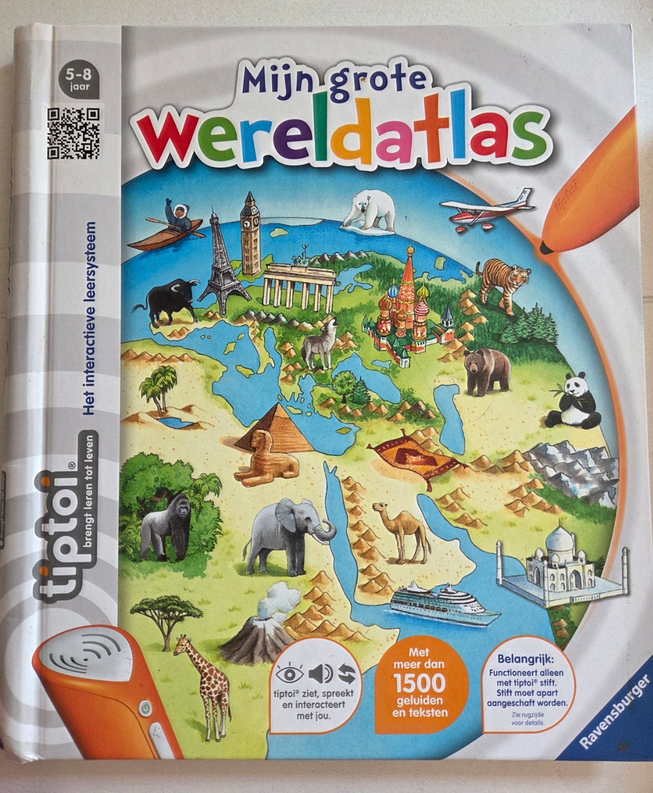 Mijn Grote Wereldatlas - Interactief met Tiptoi (5-8 jaar), Boeken, Atlassen en Landkaarten, Ophalen of Verzenden