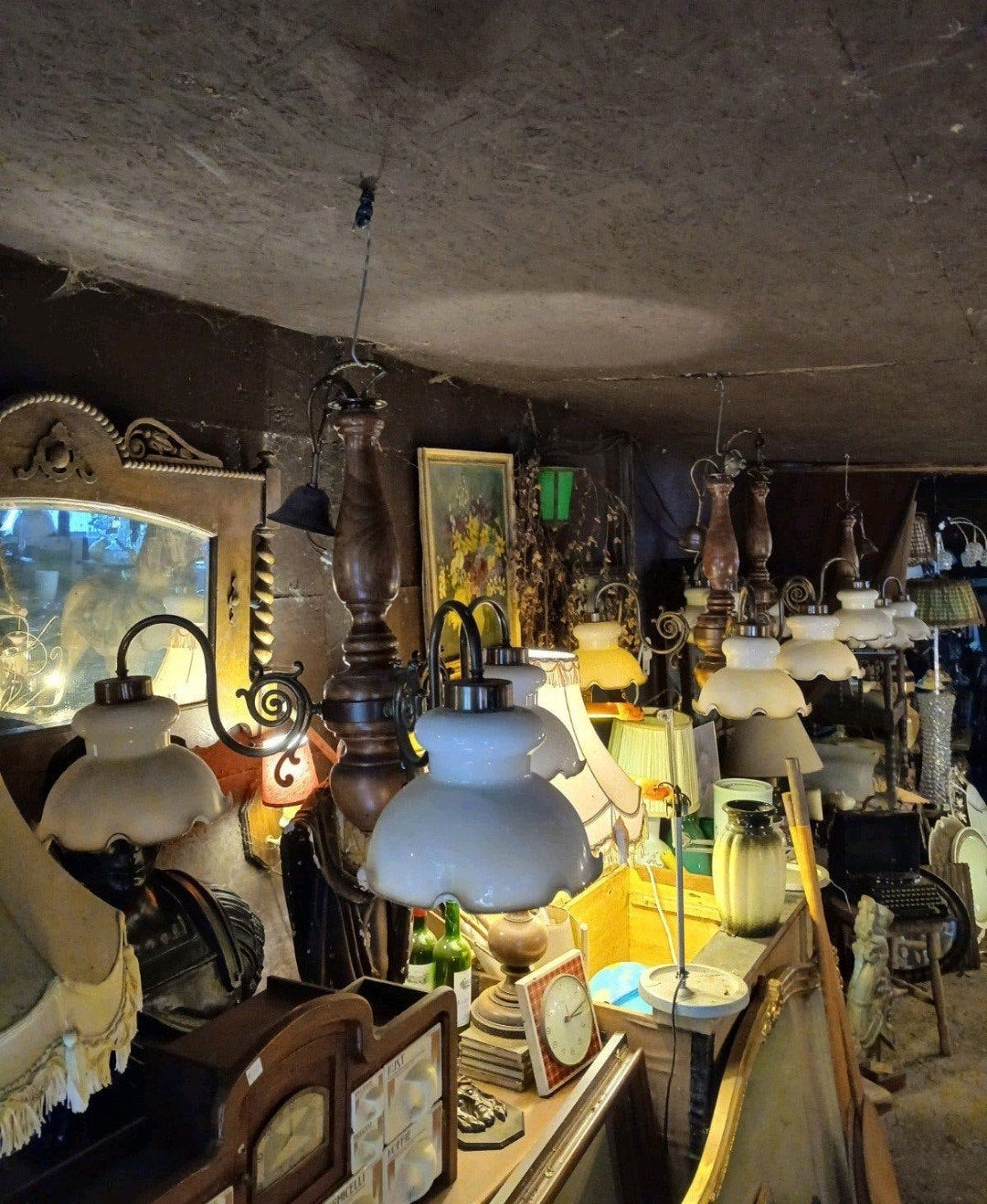 5 Oude Bruine Kroeg Lampen - Vintage Houten Hanglampen, Ophalen of Verzenden