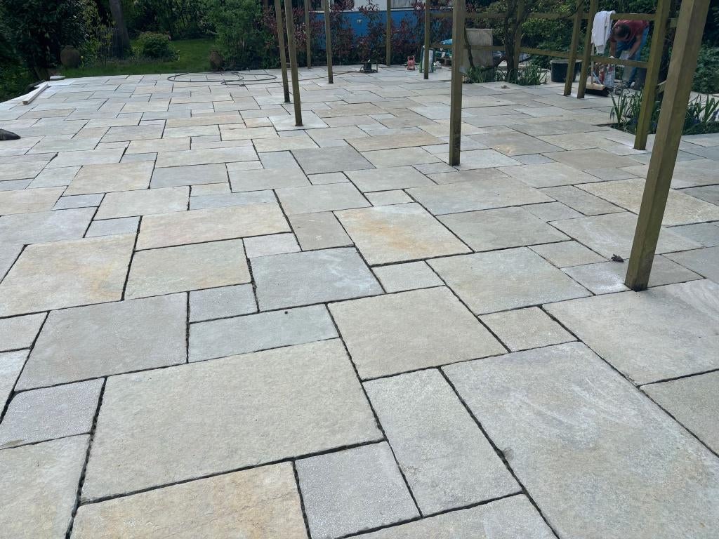 natuursteen tuintegels Castle Stone Yellow wildverband, Ophalen of Verzenden, Nieuw, Natuursteen, Terrastegels