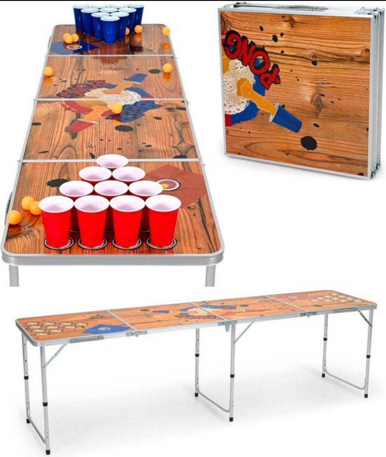 Bierpong tafel | inklapbaar | Beer pong | 240x70x60 cm, Ophalen, Zo goed als nieuw