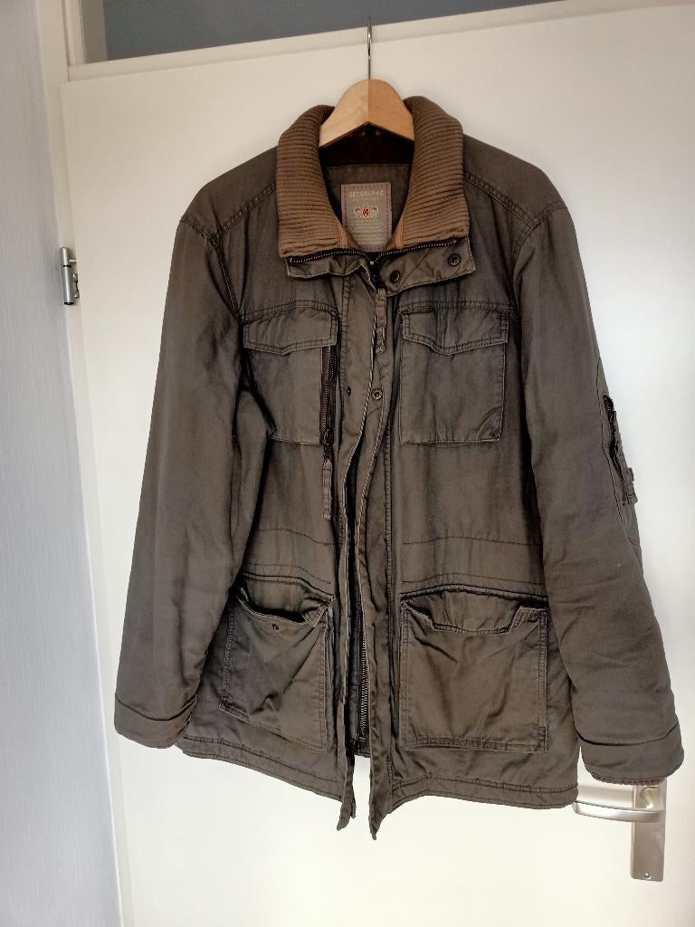 bruine winterjas heren maat 52 - L, Kleding | Heren, Ophalen, Zo goed als nieuw, Maat 52/54 (L), Bruin