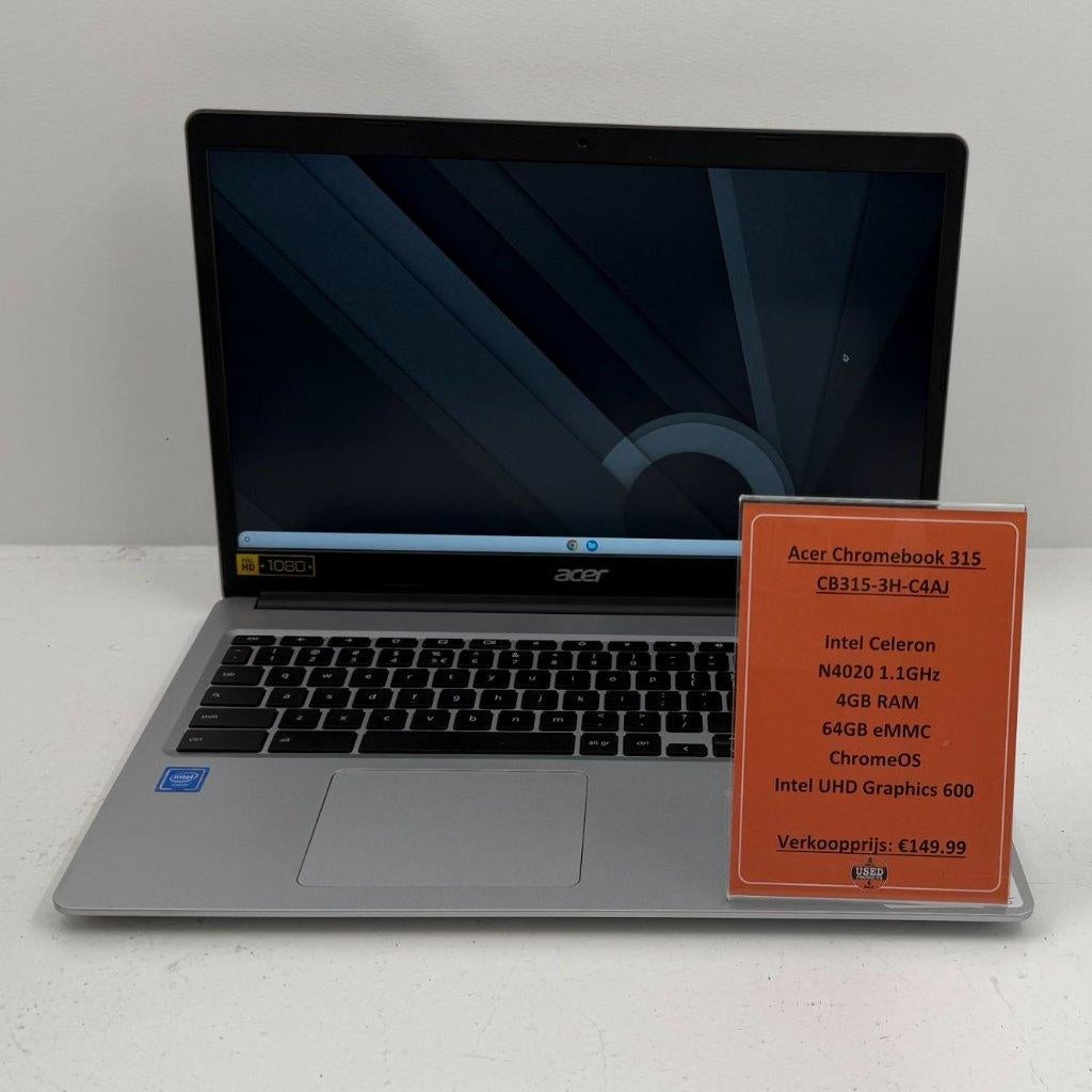 Acer Chromebook 315 Laptop | Celeron 4GB RAM 64GB eMMC, 14 inch, 4 GB of minder, Dordrecht@usedproducts.nl, Toulonselaan 72