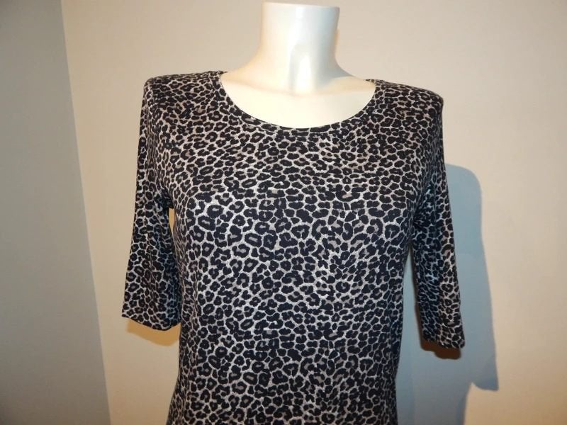 Marccain shirt jaguar print natuurlijke tinten fijne stof N5, Overige kleuren, Verzenden, Maat 42/44 (L), Zo goed als nieuw