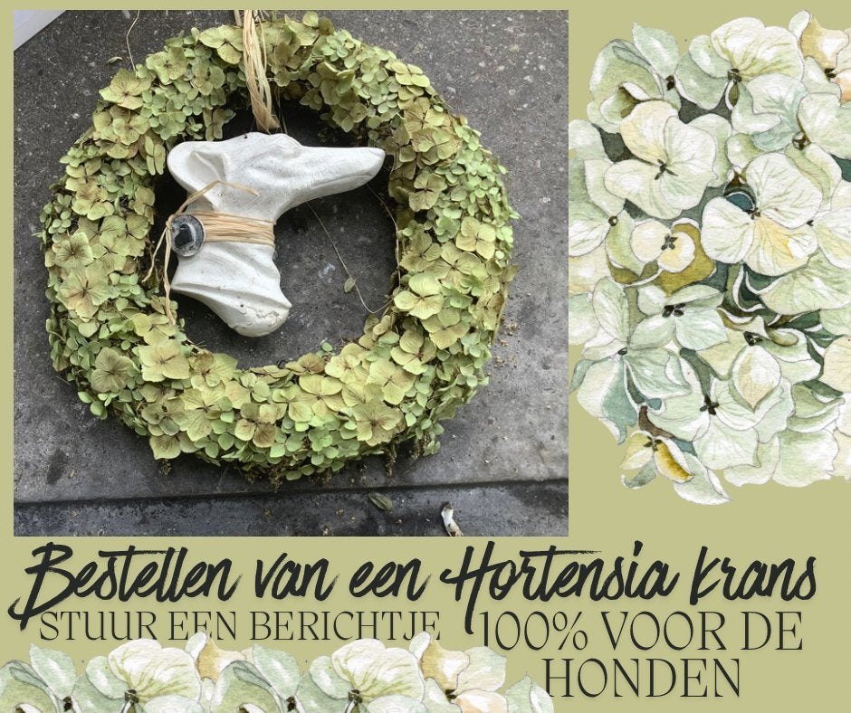 Hortensia krans hart of ronde kransen, Ophalen of Verzenden, Nieuw, Krans, Natuurlijk materiaal