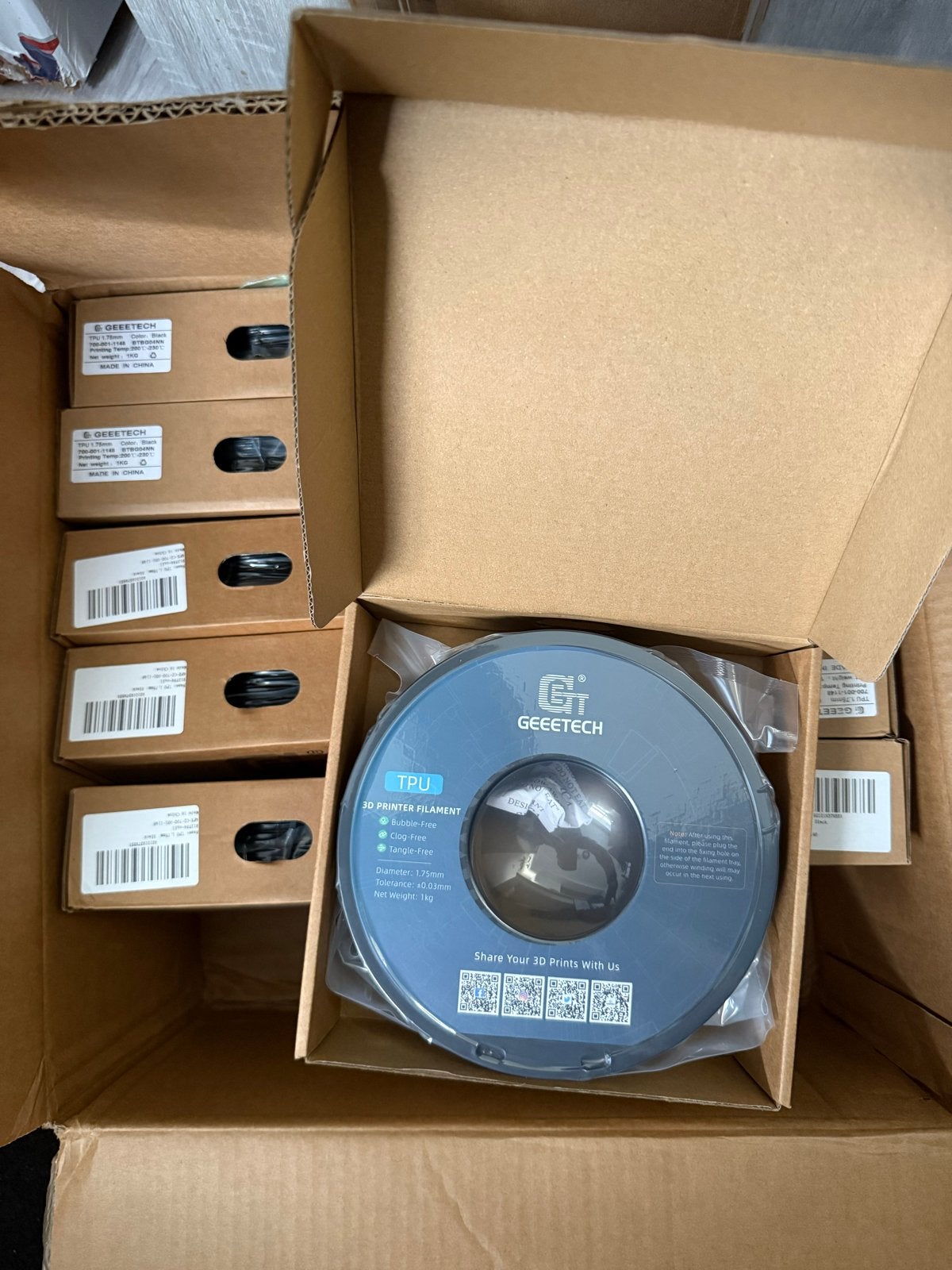 TPU Zwart 1kg 1.75mm Filament - Grote Sale!, Computers en Software, Ophalen of Verzenden, Nieuw