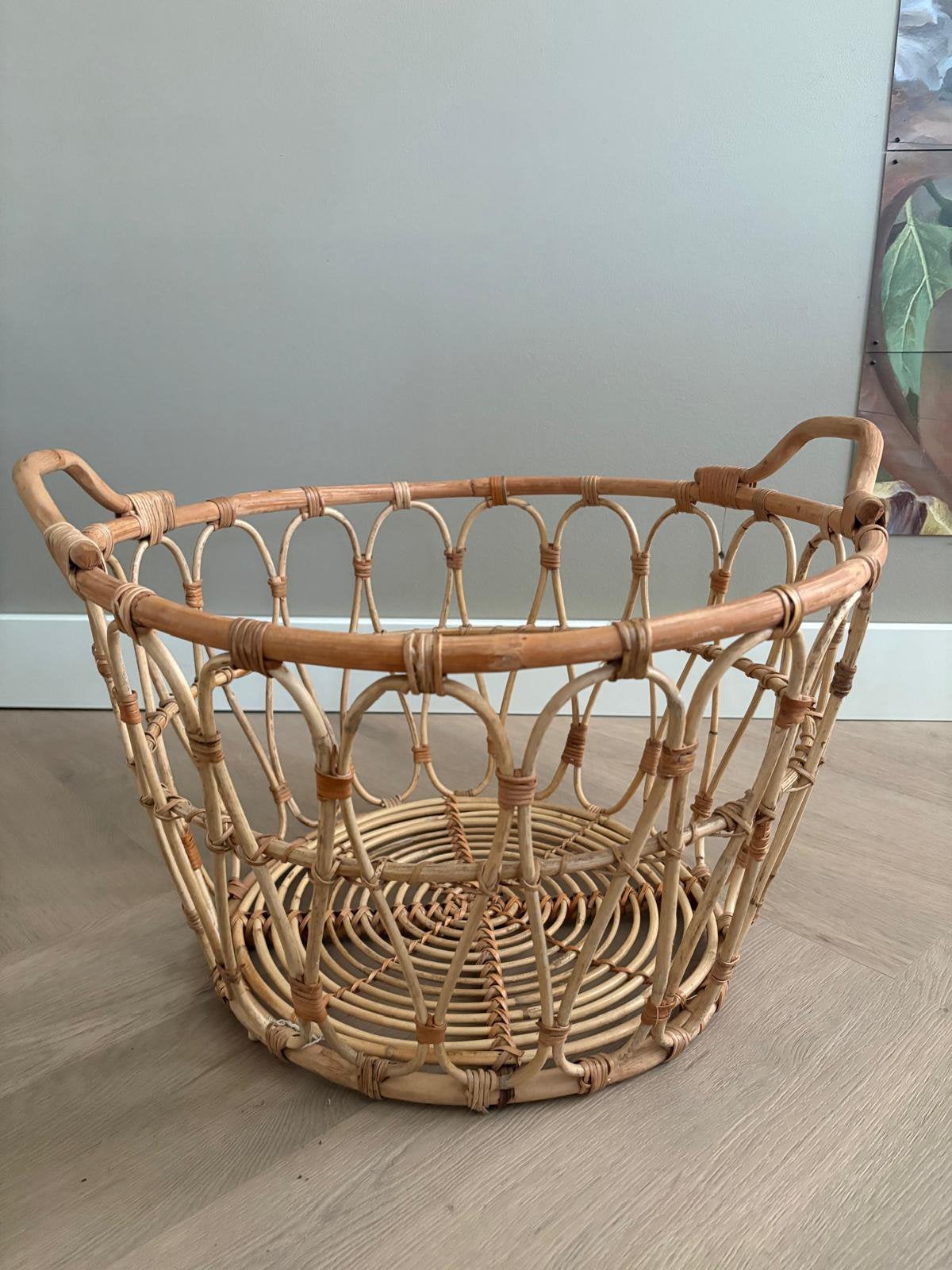 Ikea snidad grote rotan mand, Ophalen, Zo goed als nieuw, Rond, Riet