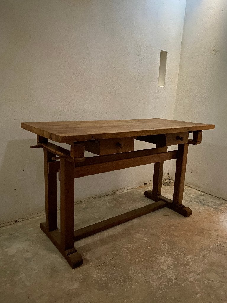 Antieke tafel, ateliertafel, werktafel, Engeland, Ophalen
