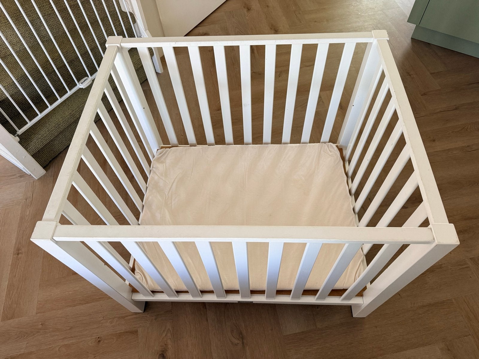 Bopita babybox, in hoogte verstelbaar, incl. matras, Kinderen en Baby's, Boxen, Ophalen, Gebruikt, Vierkant, In hoogte verstelbaar