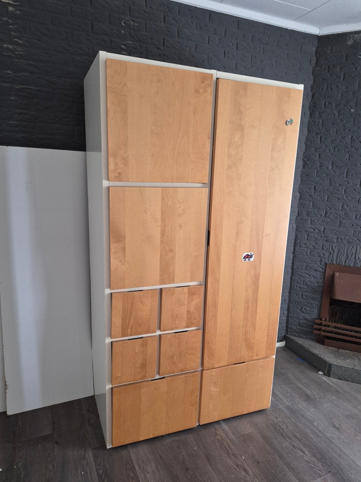 IKEA RAKKE Kast - 110cm breed, 200cm hoog, Gebruikt, 100 tot 150 cm, 200 cm of meer, Overige houtsoorten