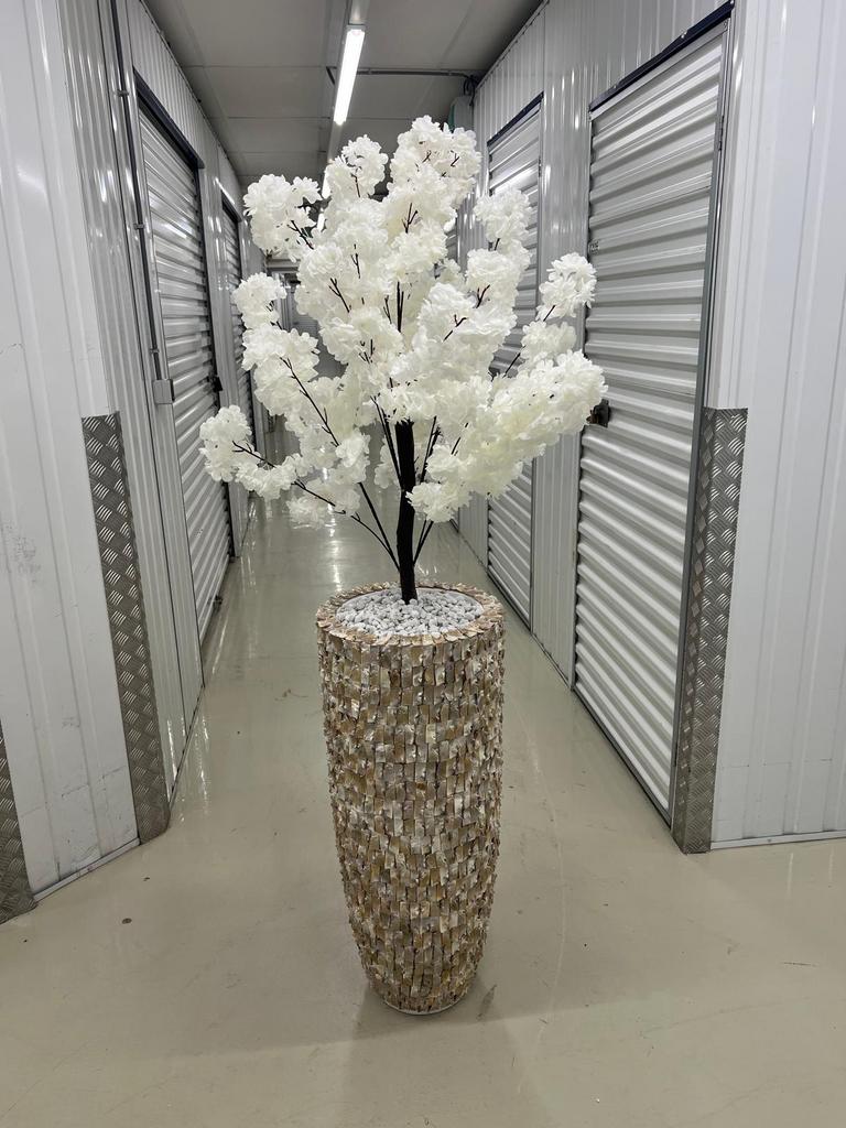 Schelpenvazen met bloesem boom, Ophalen of Verzenden