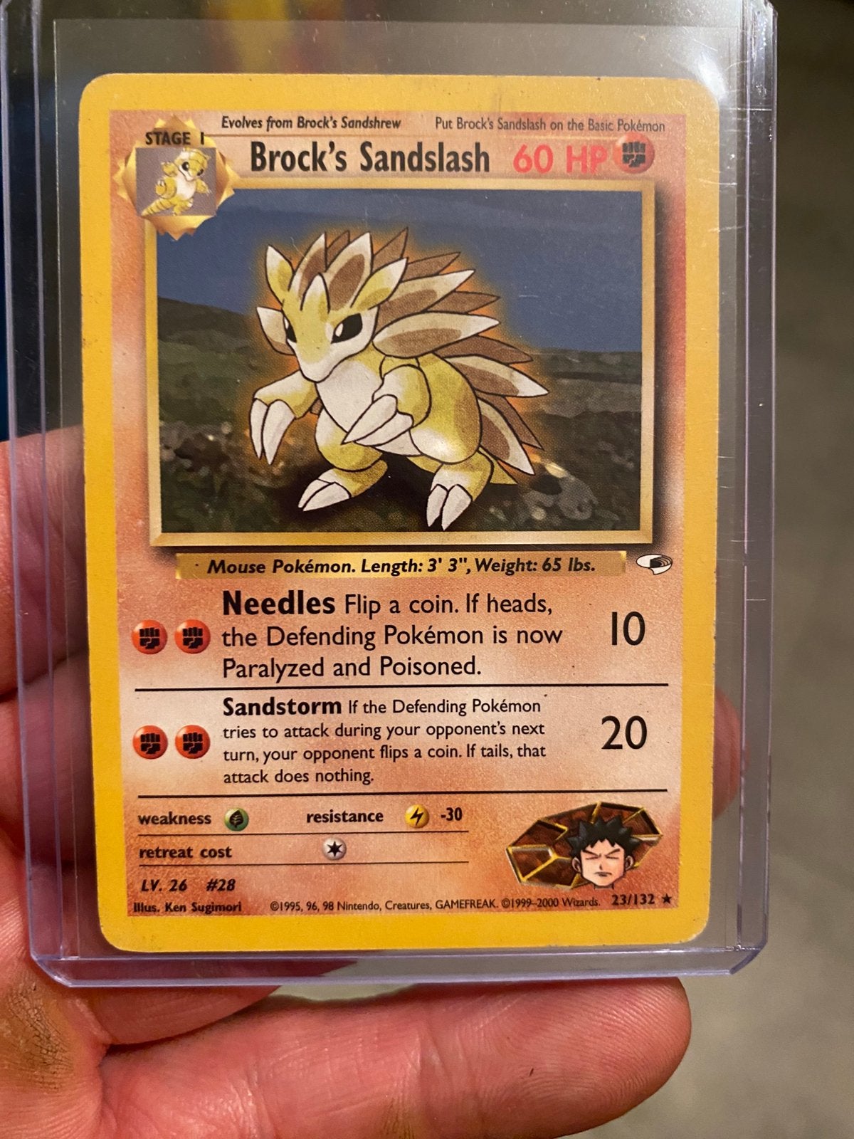 Vintage Brock’s sandlash Pokemon kaart, Verzenden, Zo goed als nieuw