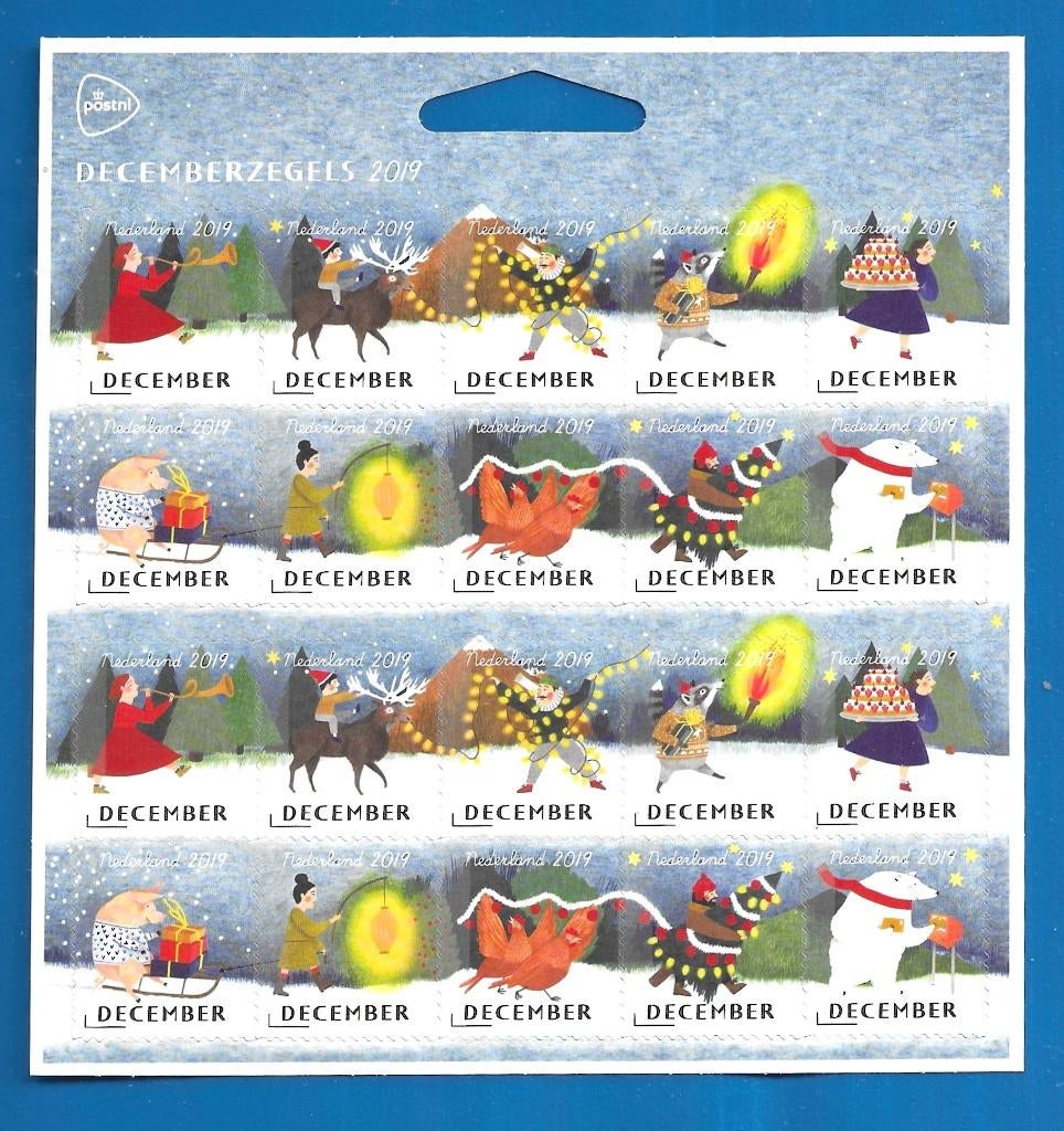 NVPH V3799-08 Decemberzegels 2019 - Bonte parade (vel), Postzegels en Munten, Postzegels | Nederland, Verzenden, Na 1940, Postfris