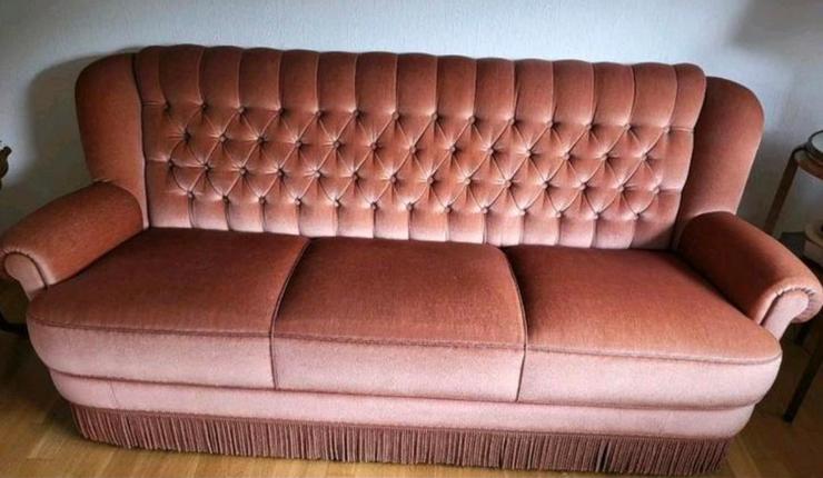 Roze bank fauteuils vintage velvet franjes barok velours, Ophalen