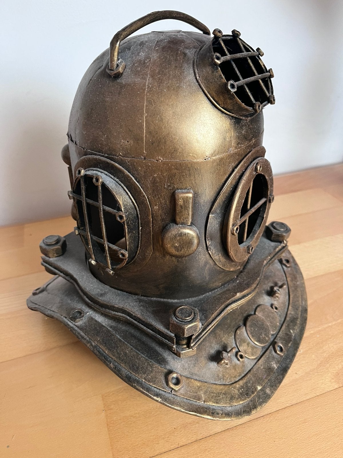 Nautische messinglook duikhelm XL – decoratie 34 cm., Ophalen, Zo goed als nieuw, Overige typen