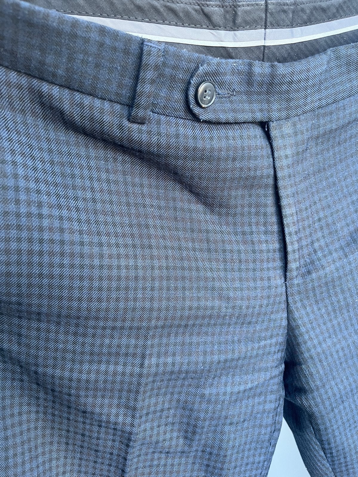 Nette herenpantalon met ruitpatroon, Ophalen of Verzenden, Gedragen, Maat 48/50 (M), Blauw