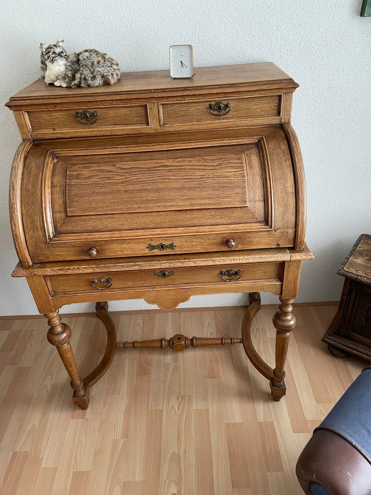 Antiek Secretaire Bureau - Hout met Rolluik, Ophalen, Gebruikt, Secretaire, Antiek