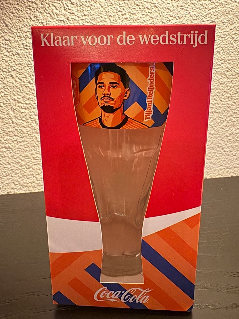 Tijjani Reijnders Coca Cola limited edition glas, Verzenden, Nieuw, Frisdrankglas
