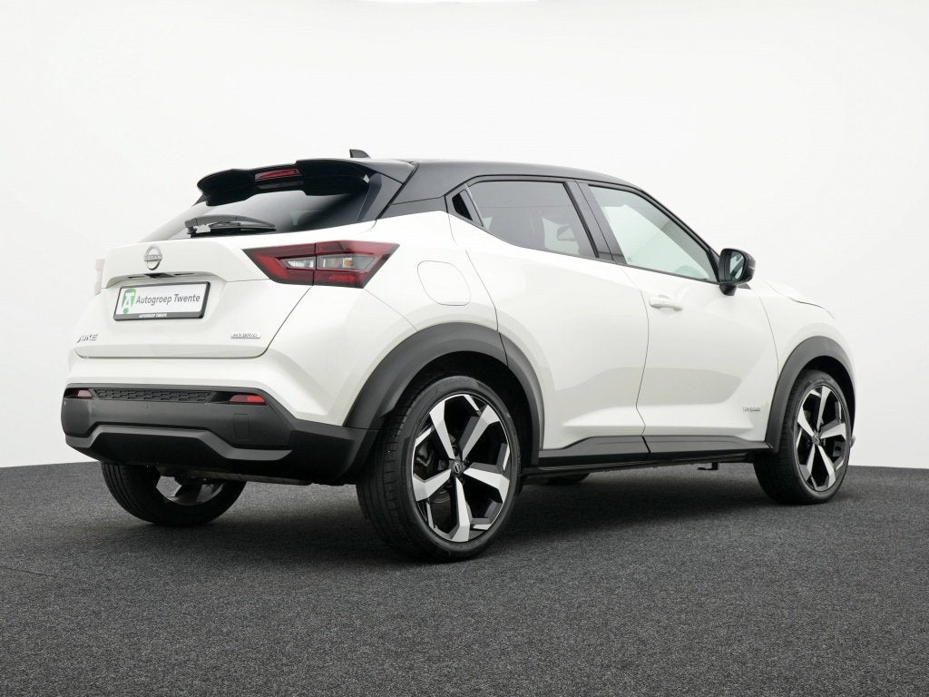 Nissan Juke 1.6 Hybride Tekna | Leer | 19 inch | Winterpack, Auto's, Gebruikt, 4 cilinders, Wit, Leder