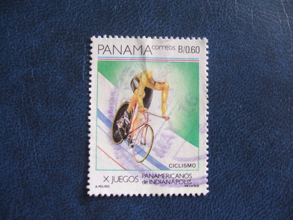 Panama baanwielrenner, Ophalen of Verzenden, Gestempeld, Midden-Amerika