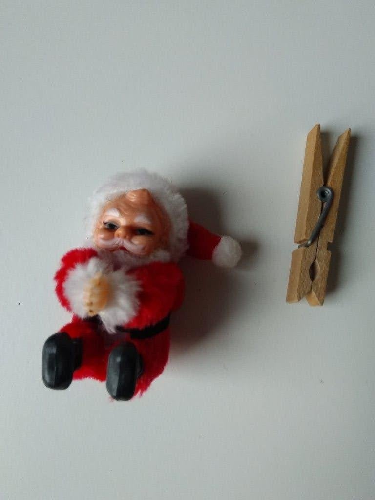 vintage kerstman met knijphandjes, Ophalen of Verzenden, Gebruikt