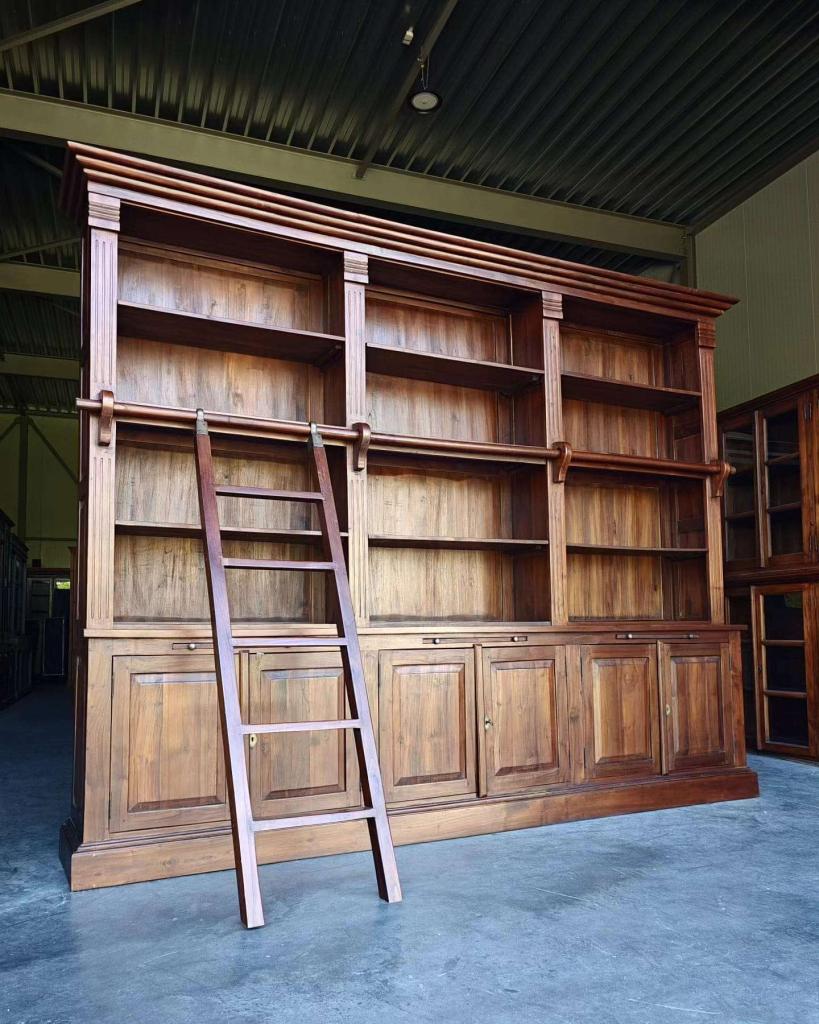 Prachtige teakhouten bibliotheekkast | Boekenkast #0253, Niet ingevuld, Gebruikt, 200 cm of meer, Niet ingevuld
