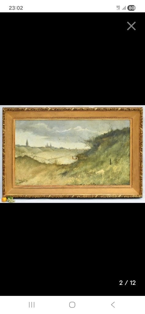 Olieverfschilderij Geesje Mesdag-van Calcar (1850-1936), Antiek en Kunst, Ophalen, Doek, Landschap, Olieverf