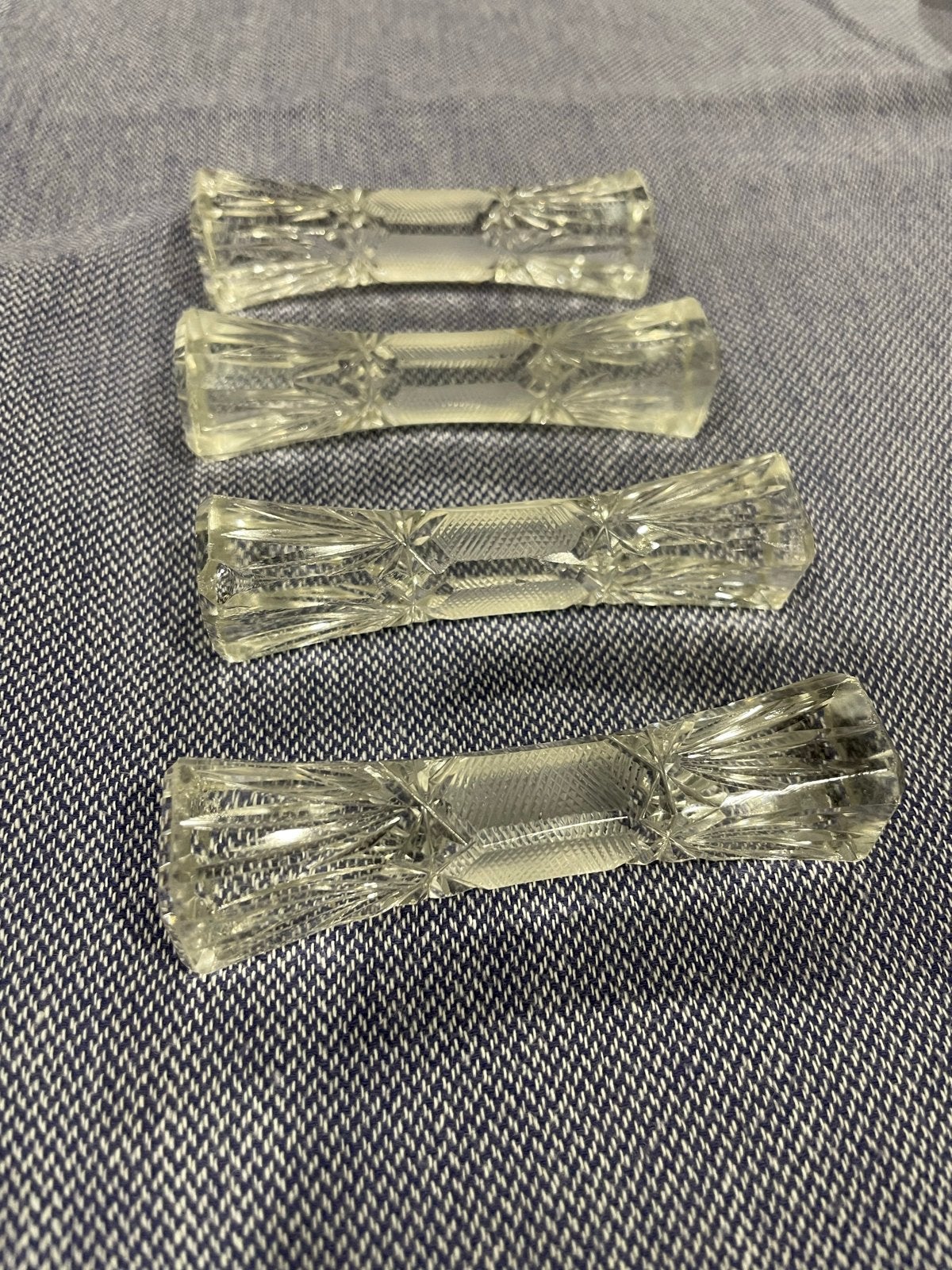 Set van 4 kristallen messenleggers, Antiek en Kunst, Antiek | Glas en Kristal, Ophalen