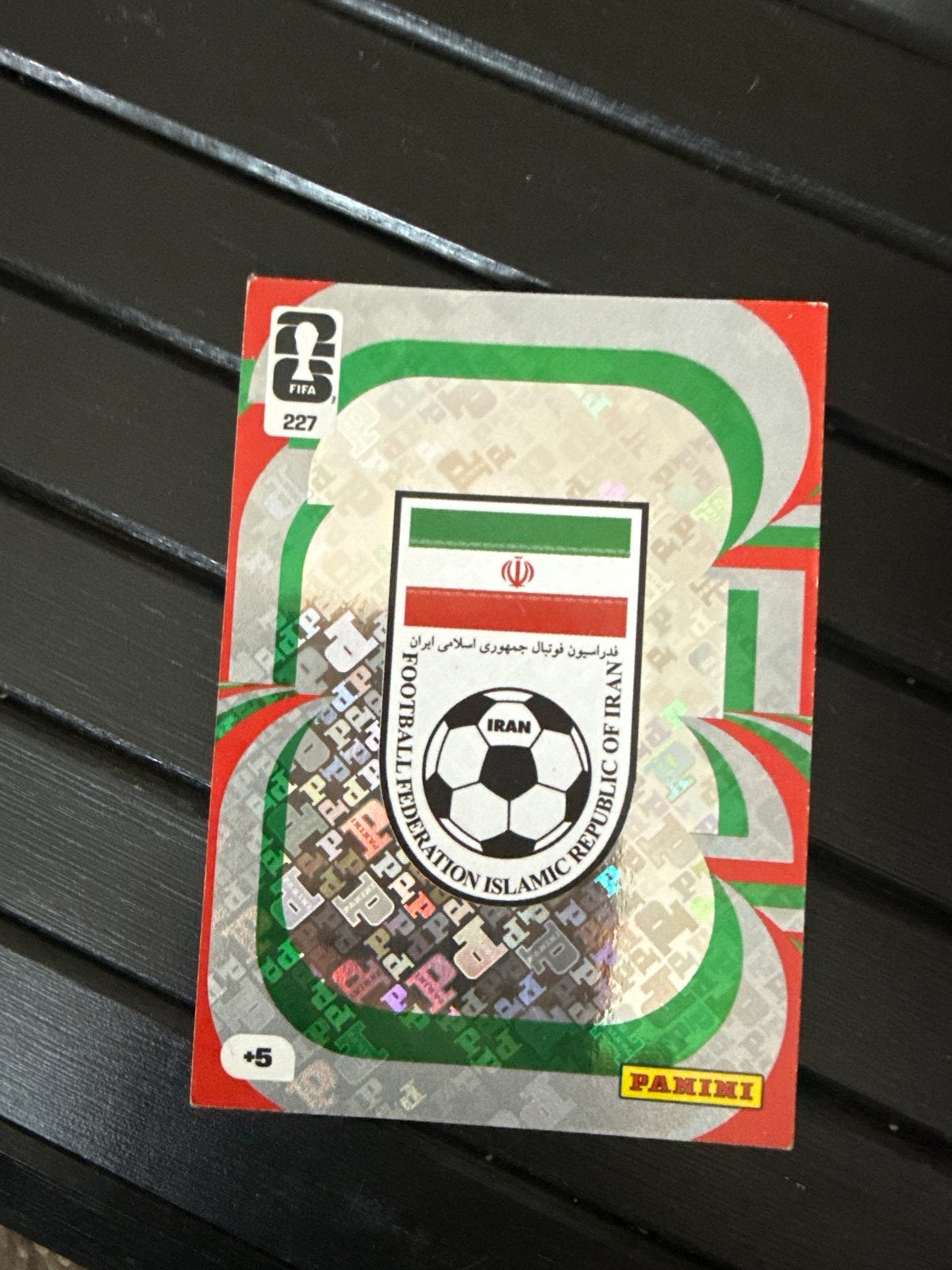 Panini FIFA Sticker Iran 227 +5, Ophalen of Verzenden, Gebruikt, Sticker