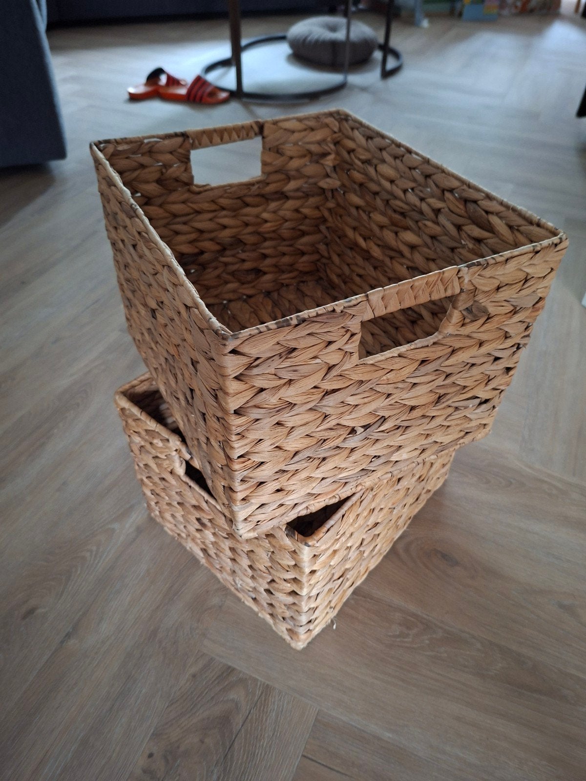 2 rieten manden - 23x28x33 cm, Ophalen, Gevlochten, Mand, Zo goed als nieuw