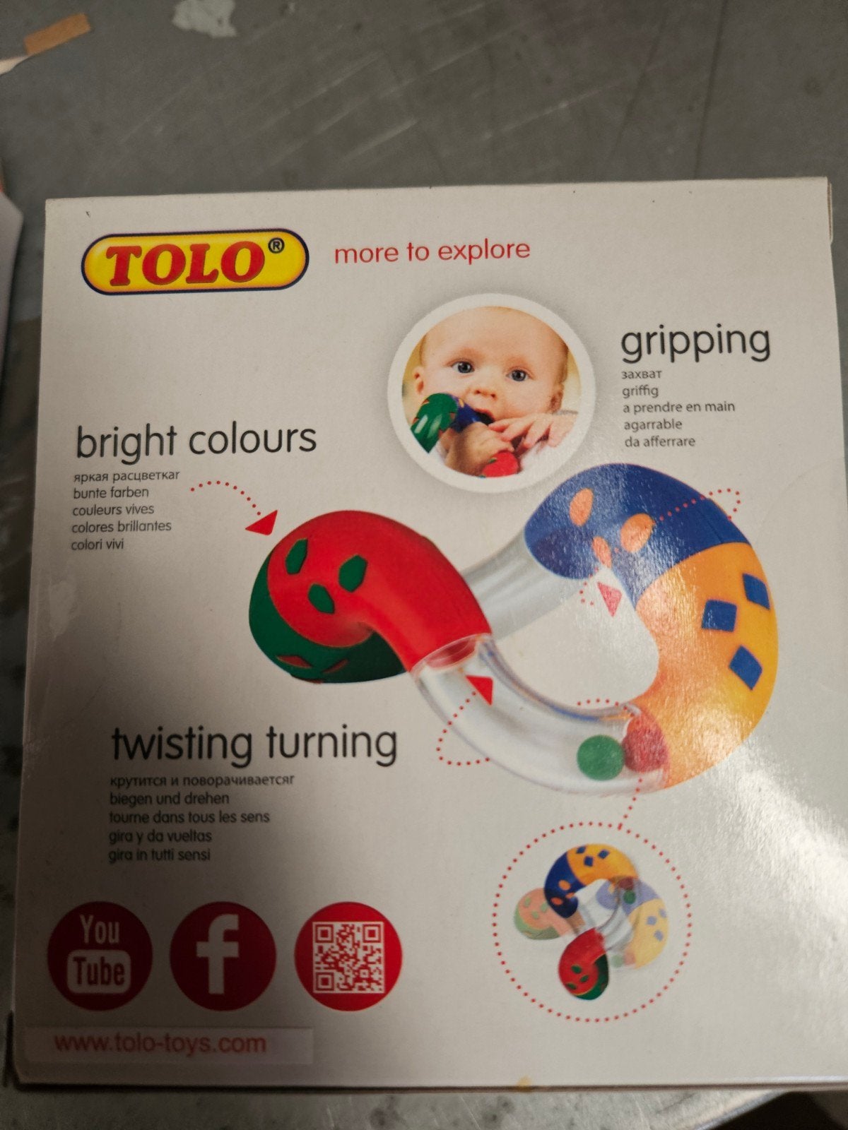 Nieuwe TOLO Baby Rammelaar / Bijtring - Twist and Turn, Ophalen, Nieuw, Rammelaar, Met geluid