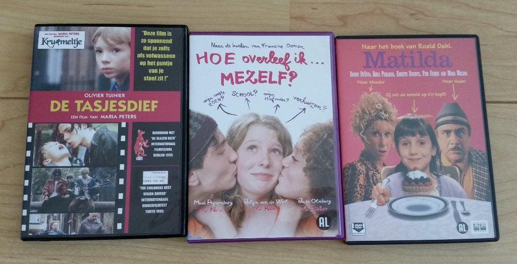 3 kinder jeugd films dvd matilda hoe overleef ik mezelf, Alle leeftijden, Verzenden, Zo goed als nieuw, Film