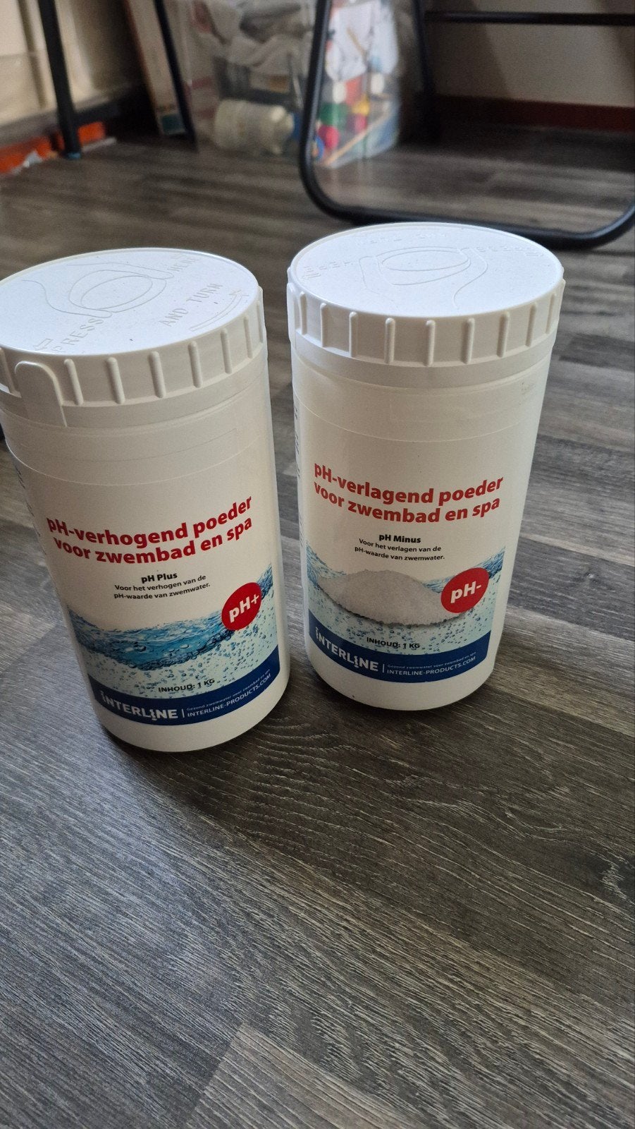 Zwembad pH+ en pH- poeder - Interline 1kg, Tuin en Terras, Ophalen of Verzenden, Nieuw, Reinigingsmiddel
