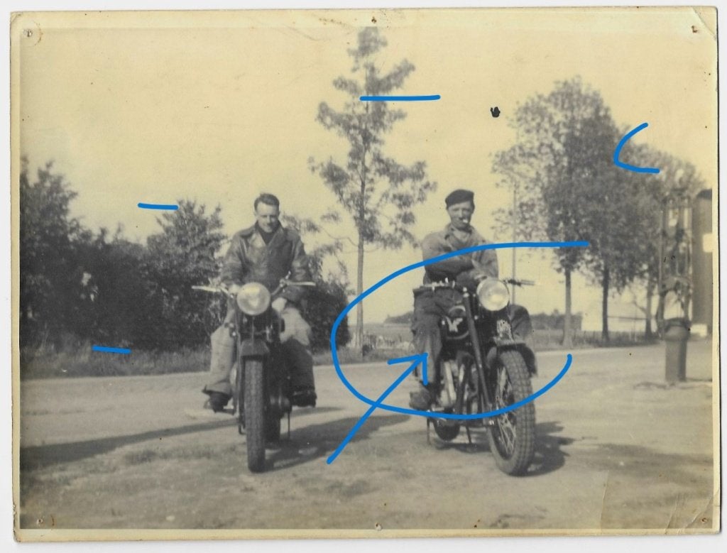 Matchless motor foto groot formaat, Verzenden, Foto, Zo goed als nieuw, 1940 tot 1960