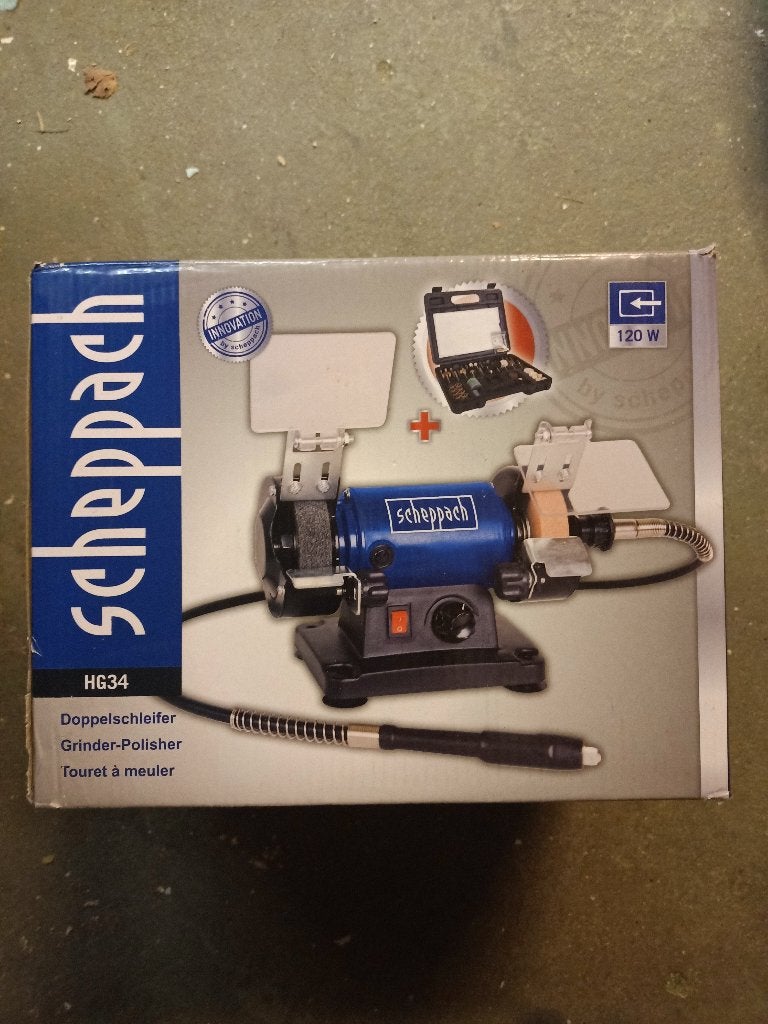 scheppach multifunctionele slijpmachine Nieuw in doos, Ophalen of Verzenden, Nieuw, 700 tot 1000 watt, Werkbankslijpmachine