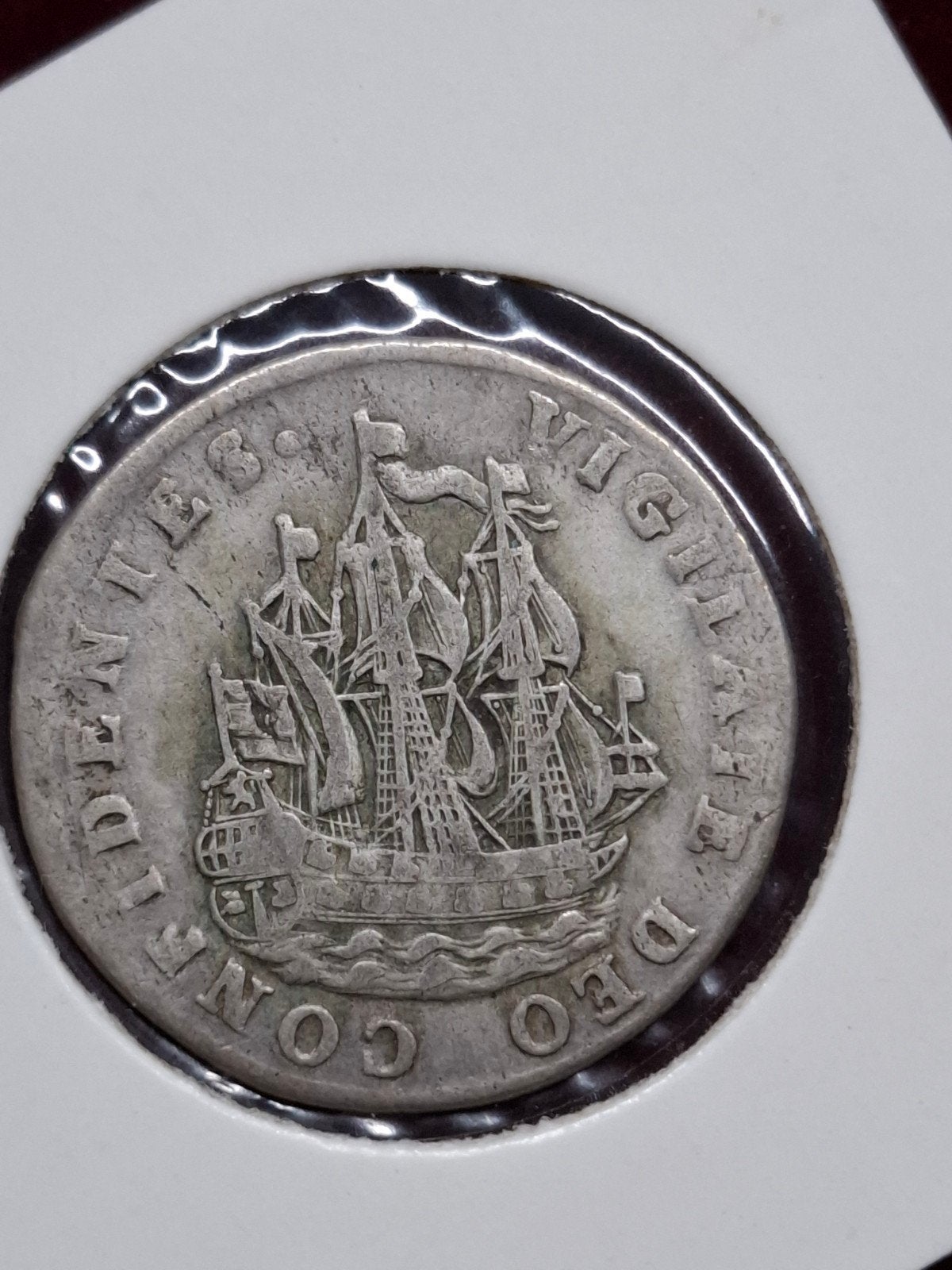 Zilveren Scheepjesschelling 1727 Holland West-Friesland Schi, Vóór koninkrijk, Zilver, Losse munt, Overige waardes