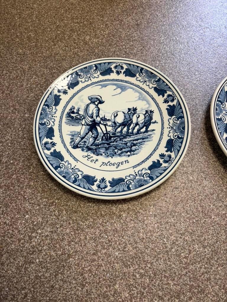 Delfts blauw 3 borden van Royal Goedewaagen, Antiek en Kunst, Antiek | Wandborden en Tegels, Ophalen of Verzenden