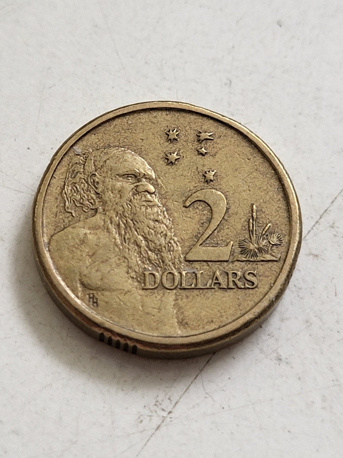 Munt Australie 2 dollar 1988 - Elizabeth II aboriginal, Ophalen of Verzenden, Losse munt