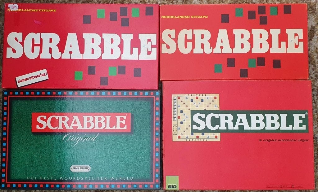 4 x scrabble, Ophalen of Verzenden, Gebruikt