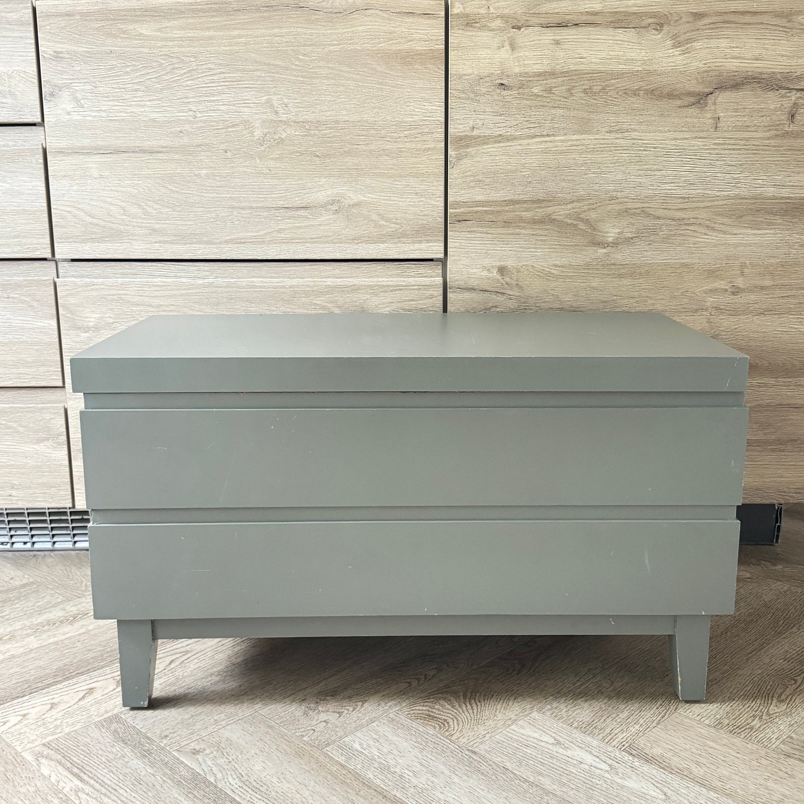 Mintgroene speelgoedkist met klep, Ophalen, Gebruikt, Minder dan 50 cm, 75 tot 100 cm