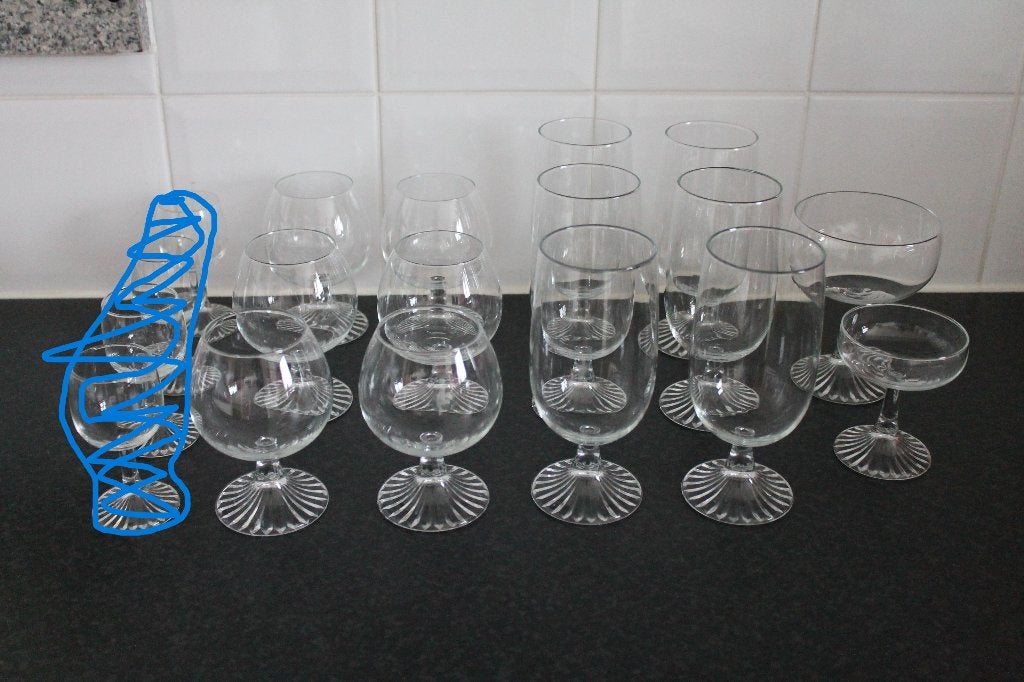 Kristal glazen, glasservies glas jaren 70, zie omschrijving, Ophalen of Verzenden