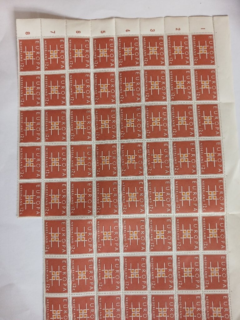 Blok van 50 postzegels Europa Nederland 12c, Verzenden, Overige waardes, Setje