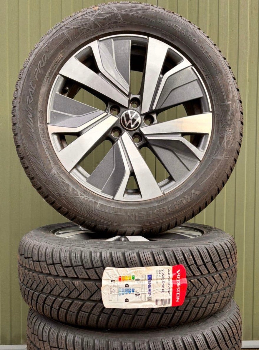 Winterbanden Tiguan Terraco Kodiaq Tayron Q3 op velgen 5x112, Ophalen, 18 inch, Gebruikt, Banden en Velgen