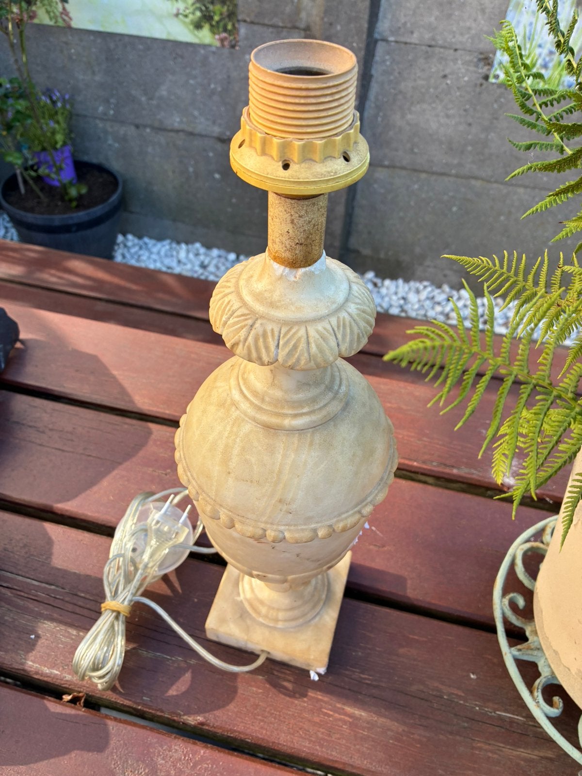 Marmer Tafellamp marmeren lamp e27 fitting, Ophalen of Verzenden, Zo goed als nieuw