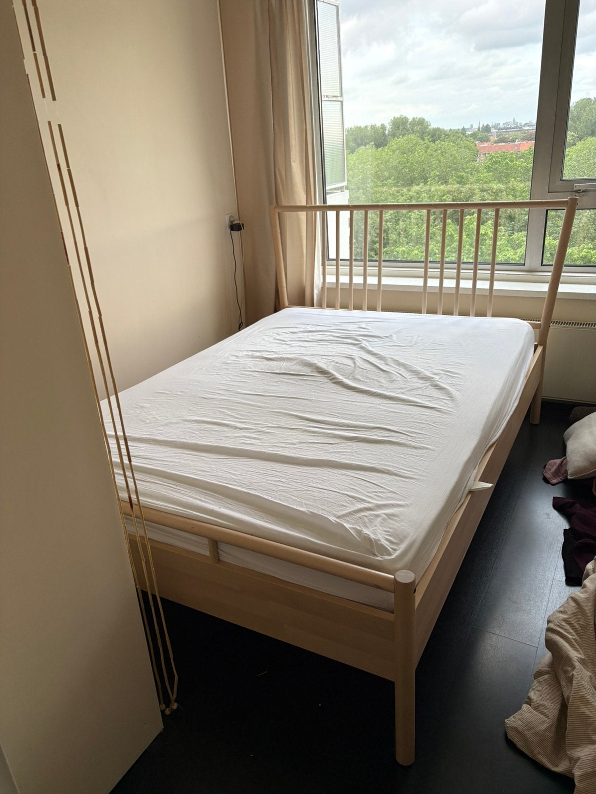 Björksnäs IKEA bed 140x200 met lattenbodem, Ophalen, Overige kleuren, Tweepersoons, 140 cm