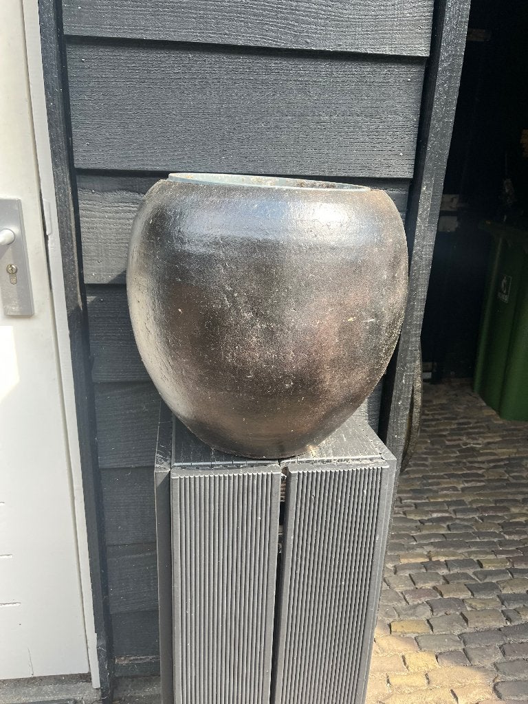 2 grote bloempotten, Tuin en Terras, Ophalen, Steen, Gebruikt, 40 cm of meer