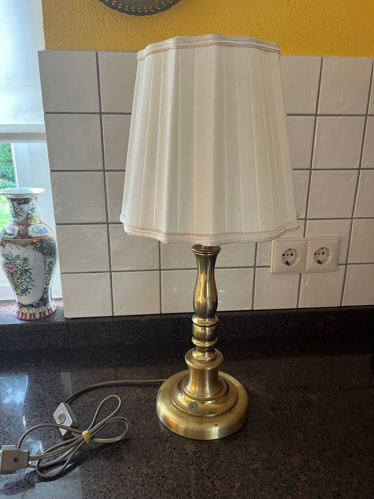 Vintage lampenvoet met kap - DIY project, Ophalen of Verzenden