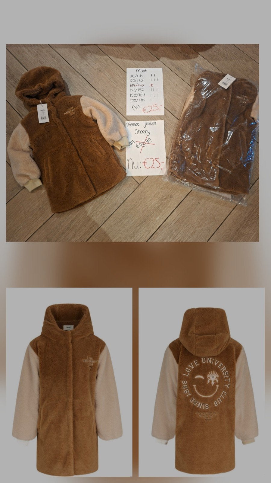 Nieuwe Shoeby Teddy Jas - Diverse Maten Beschikbaar, Jongen of Meisje, Nieuw, Ophalen of Verzenden, Shoeby