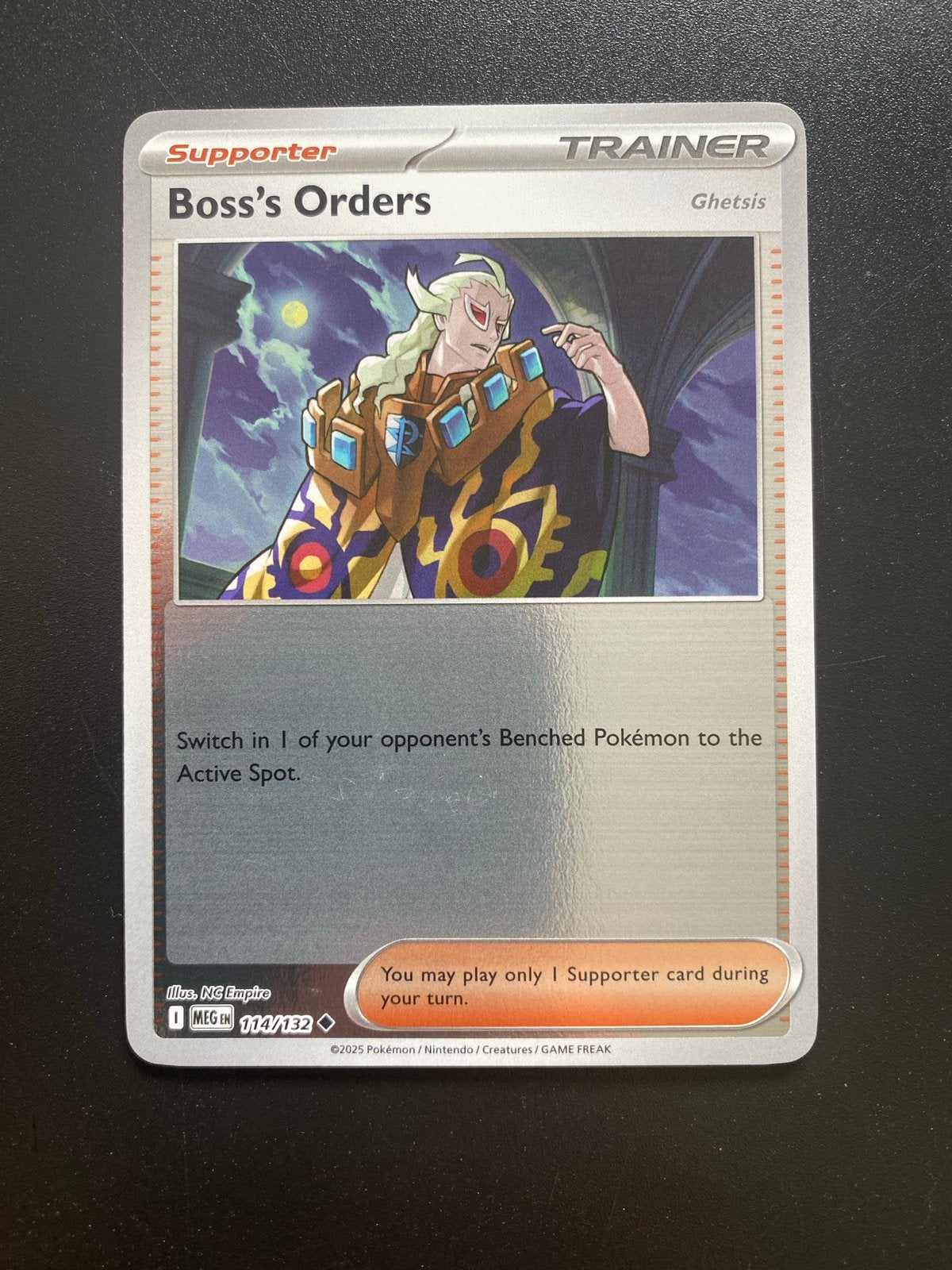 Boss's Orders 114/132 Reverse Holo Pokémon Mega Evolution, Ophalen of Verzenden, Zo goed als nieuw, Losse kaart, Foil