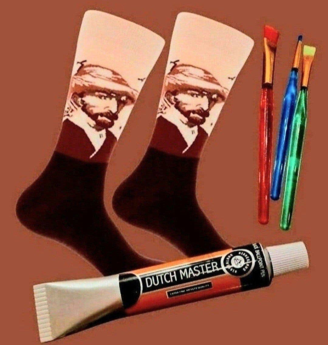 VINCENT VAN GOGH SOKKEN + TUBE VERF (PEN) + PENSELEN (DECO), Ophalen of Verzenden, Nieuw