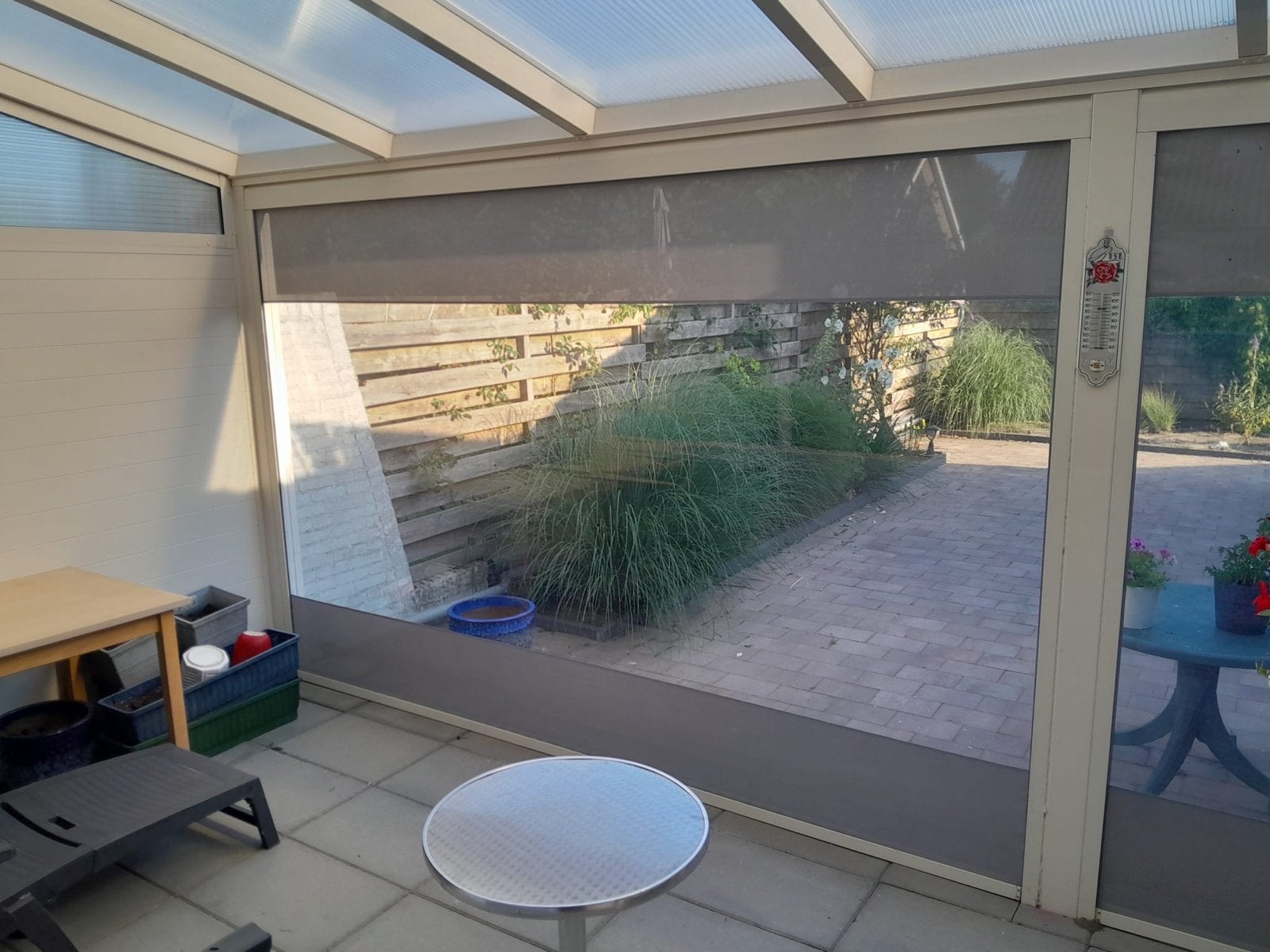 Elektrische Screens voor Serre/Veranda (2 stuks), Tuin en Terras, Zonneschermen, Ophalen, Elektrisch, Zo goed als nieuw, 150 tot 300 cm